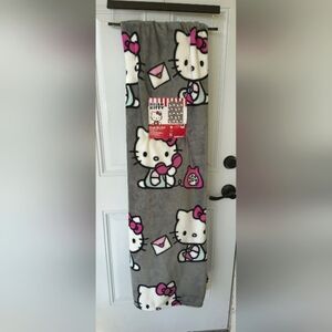 Hello Kitty Telephone & Letters Grey Plush Throw Blanket